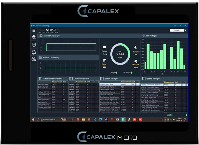 Capalex Micro Opti Module Control Interface